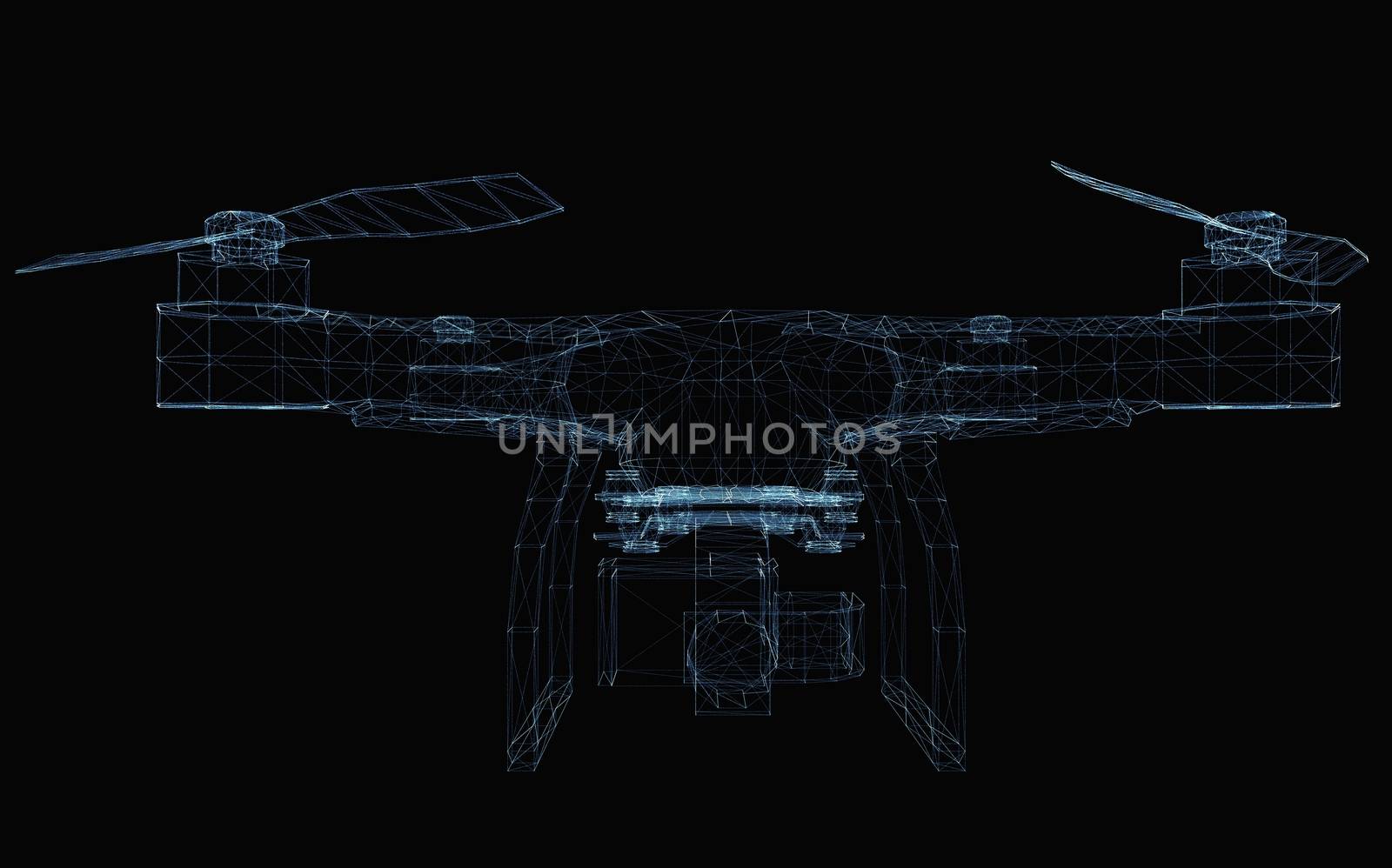 Drone concept consisting of luminous lines by cherezoff