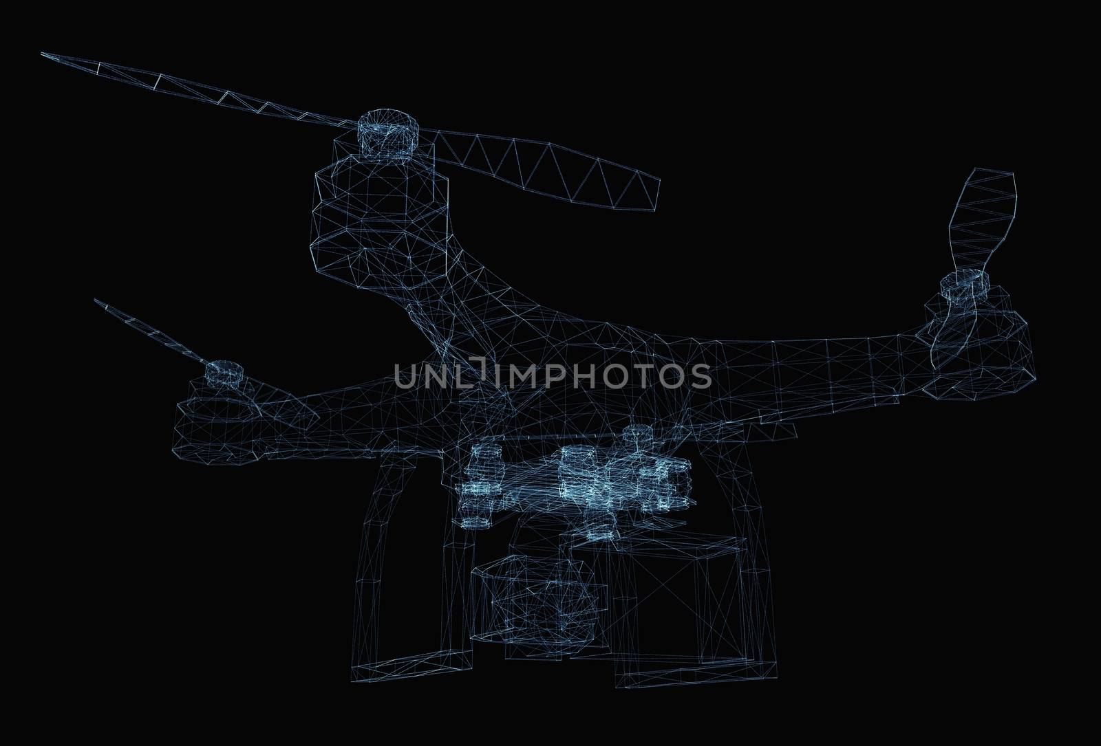 Drone concept consisting of luminous lines by cherezoff