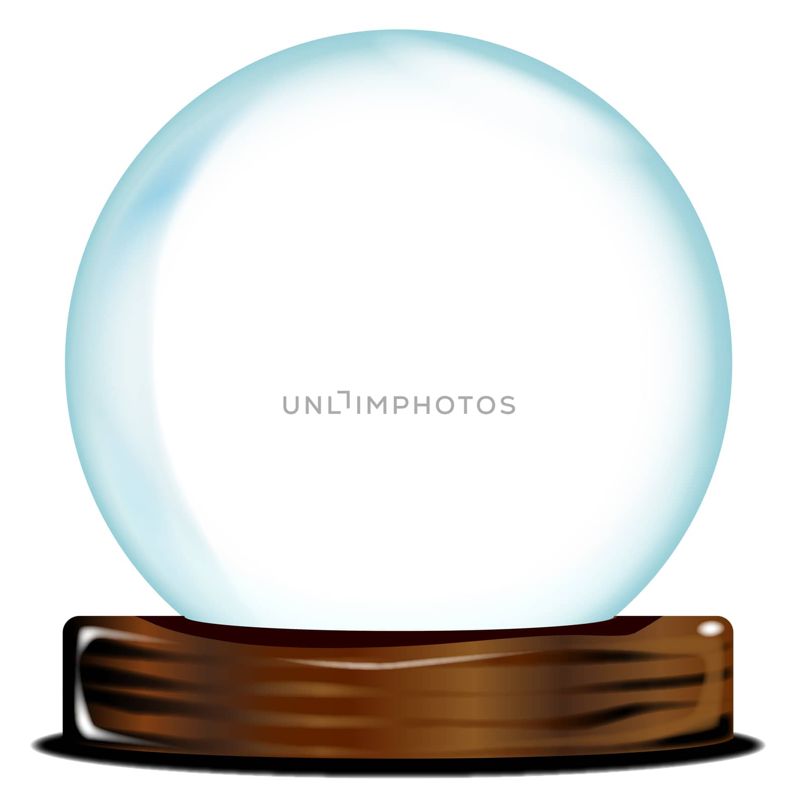 A blank crystal ball over over a white background