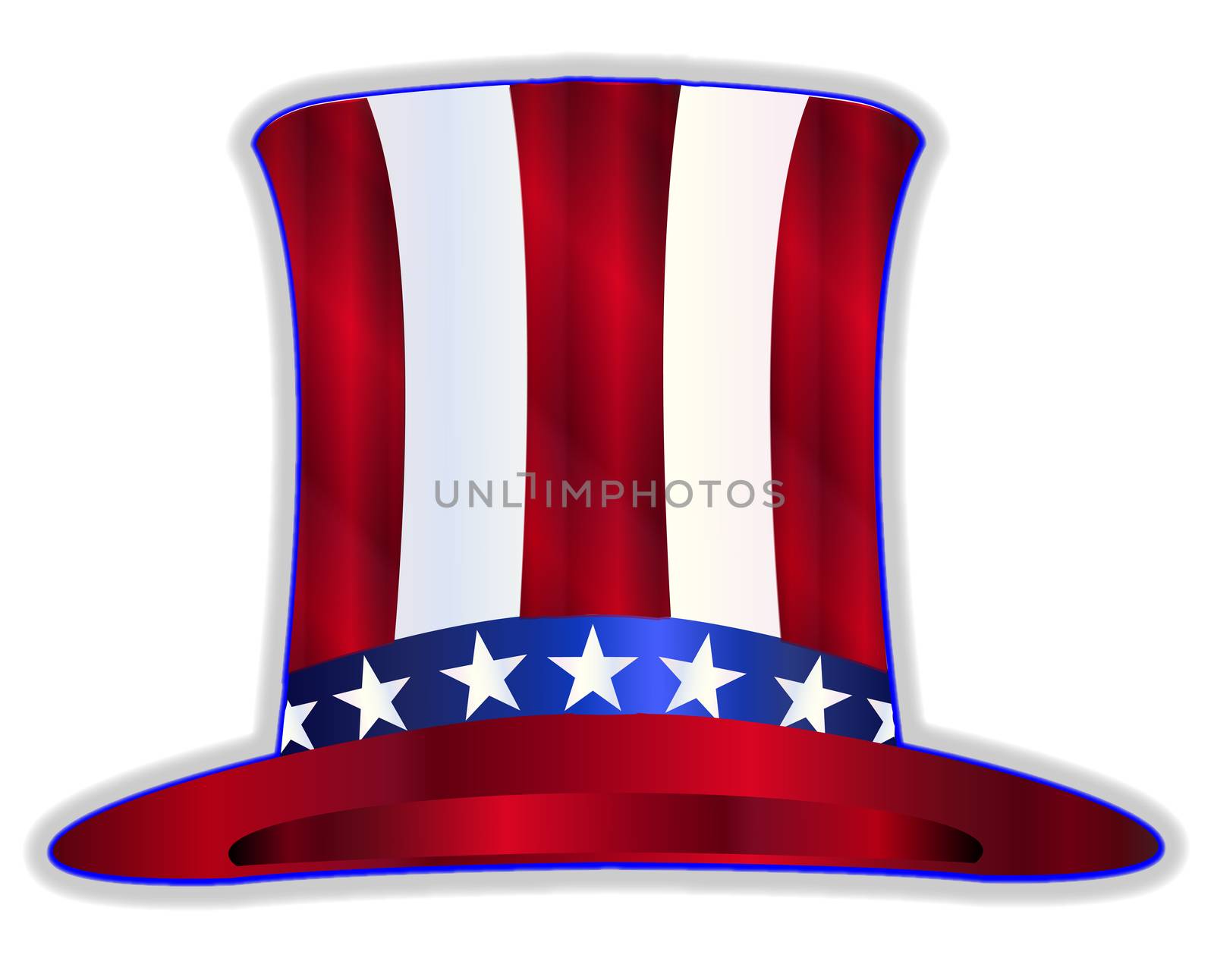 Red white and blue stars and stripes Uncle Sam hat