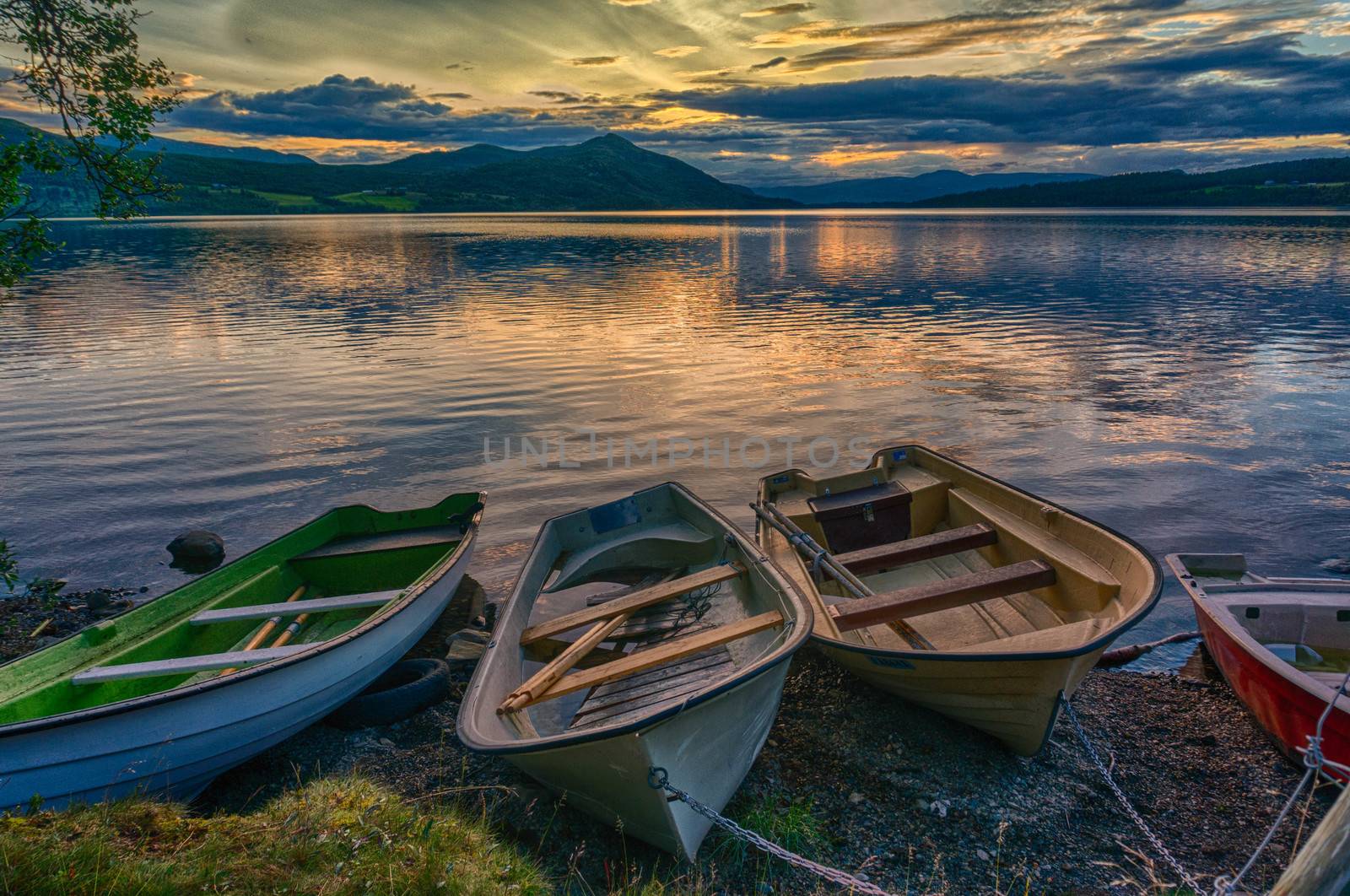 Romantic lake landscape in europe by javax