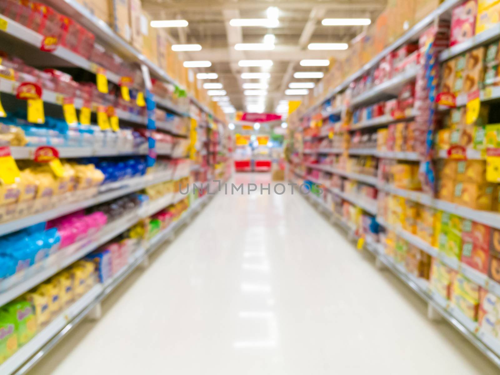 Abstract blur supermarket for background by ahimaone