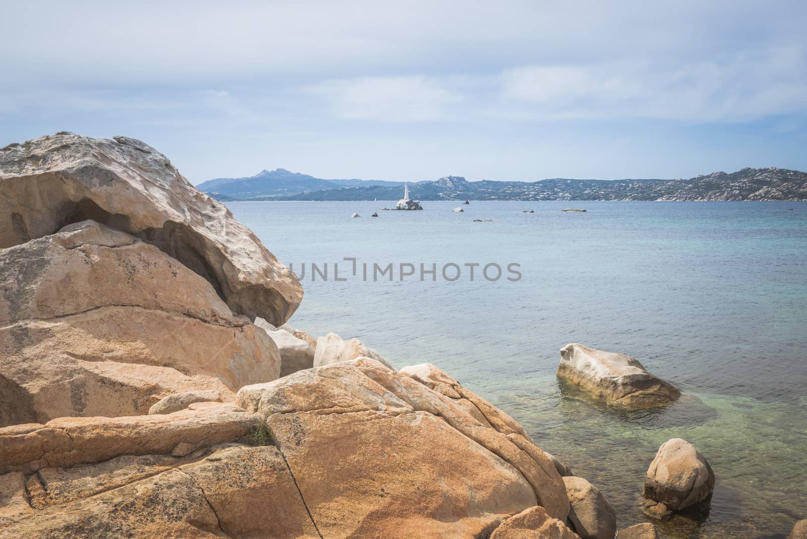 rocks on maddalena island, near sardinia, you can reach the island with the ferry from the sardinia palce palau