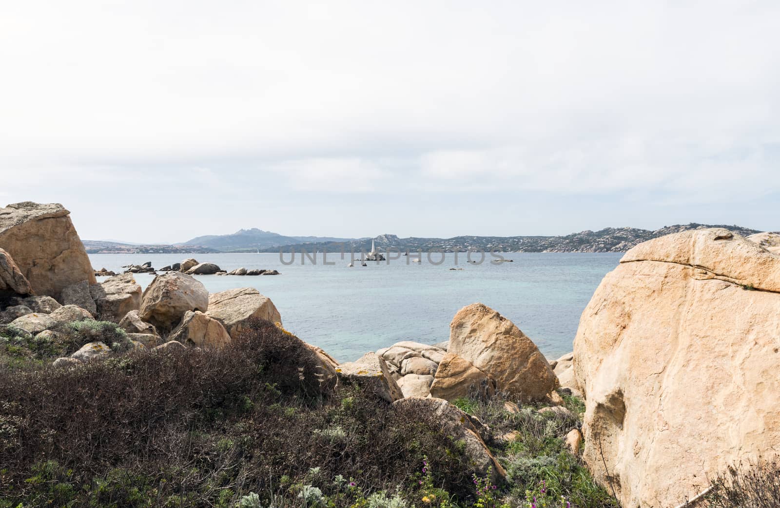 rocks on maddalena island, near sardinia, you can reach the island with the ferry from the sardinia palce palau