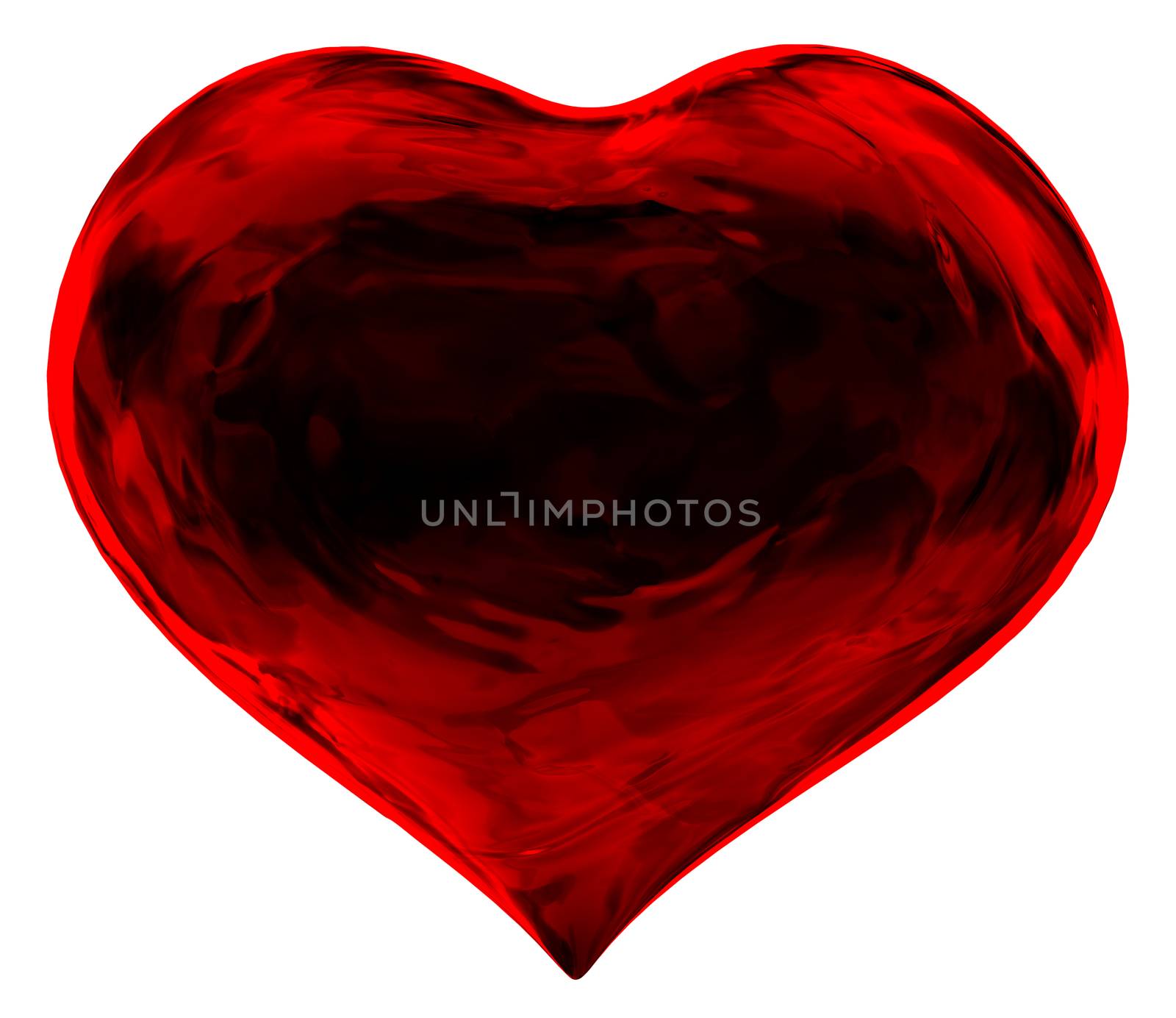 A red heart shaped fractals. Abstract Love.