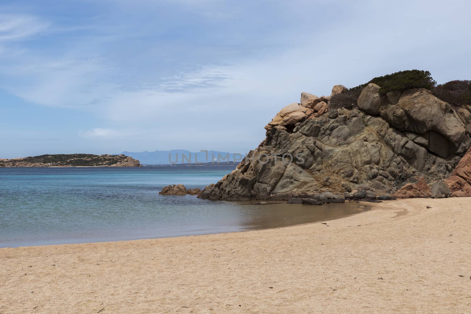 beautiful lonly beach on the island opf maddalena italy near sardinia