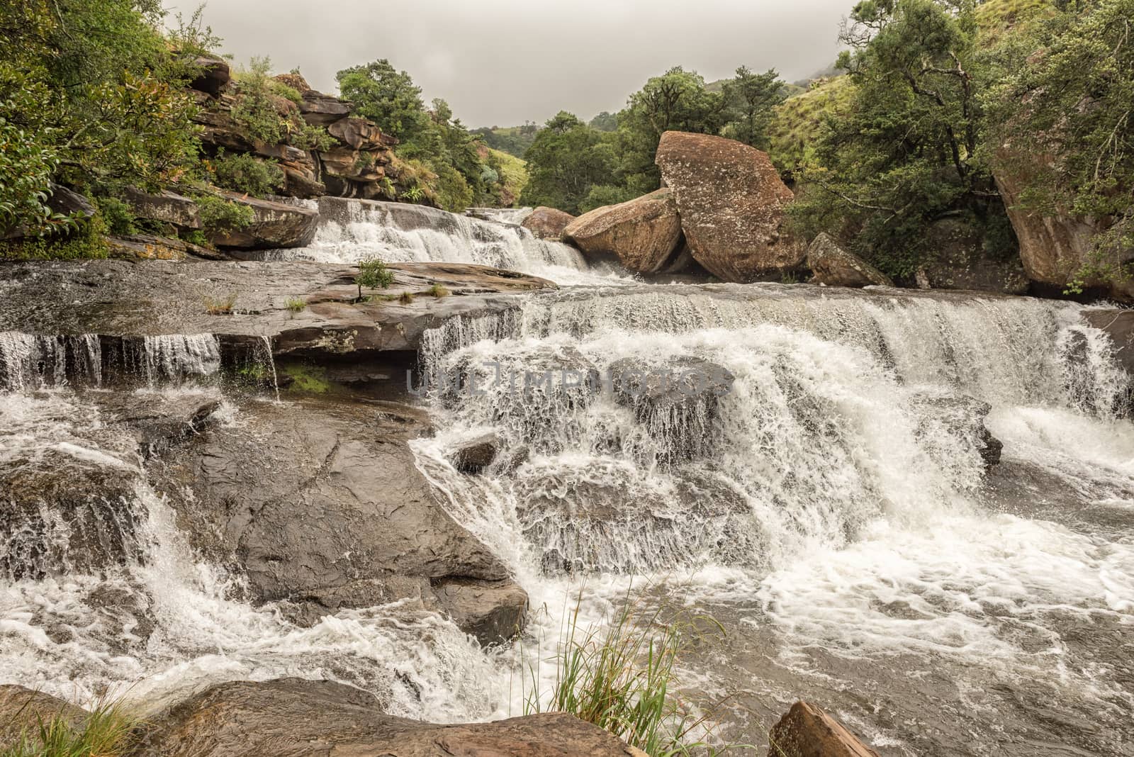 The Cascades in the Mahai River in the Kwazulu-Natal Drakensberg is a popular swimming and picnic spot