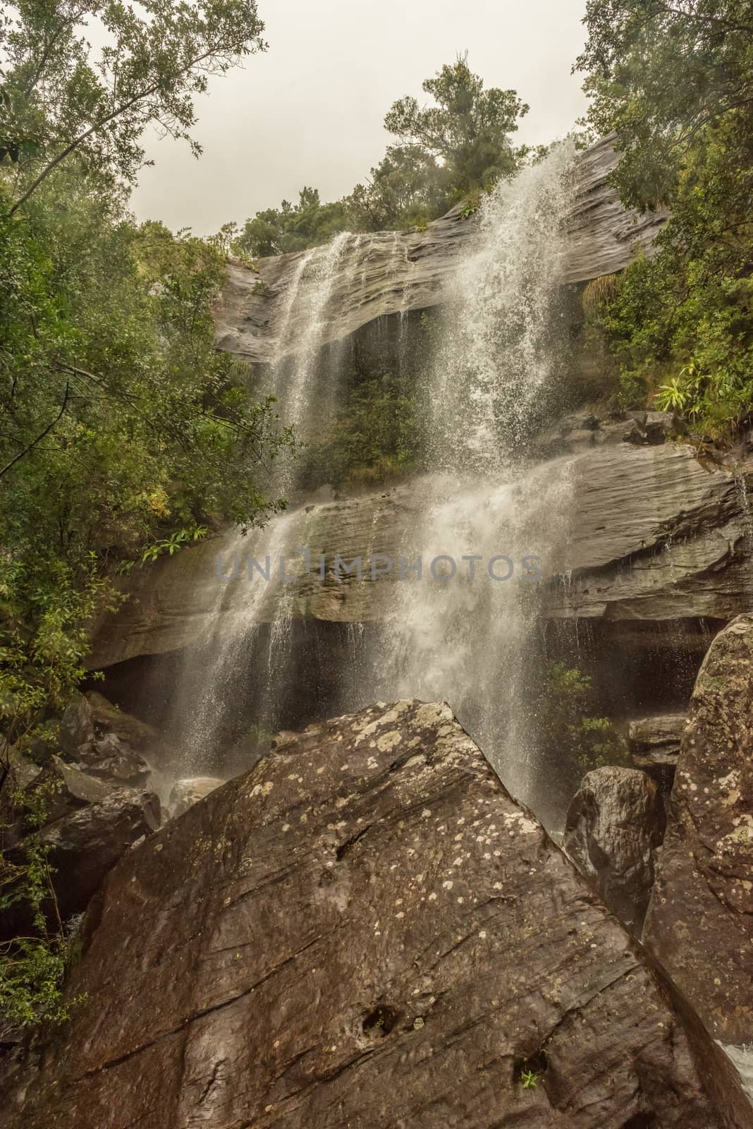 The lower Tiger Falls near Mahai in the foothills of the Kwazulu-Natal Drakensberg