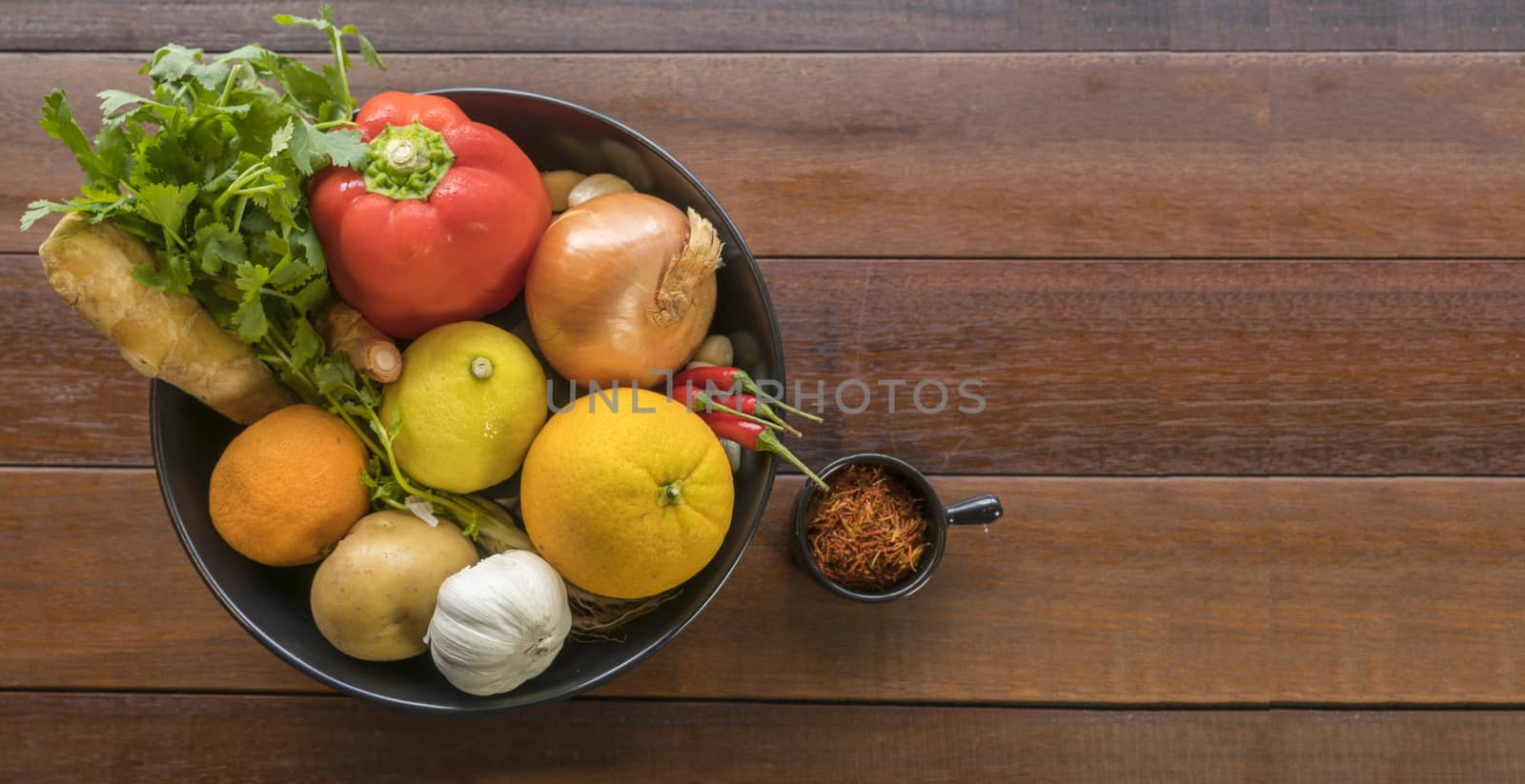 Fresh vegetables in a tray, Courgettes, onion, orange, lemon, tomato, potato