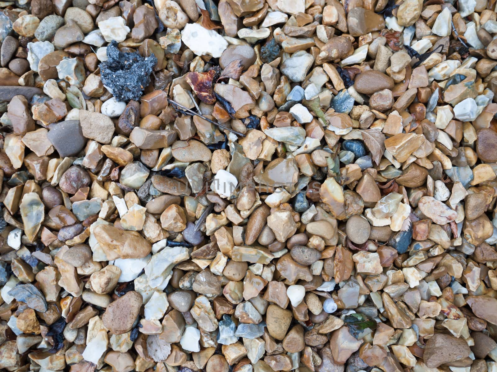 background texture of garden pebbles and rocks; Essex; UK