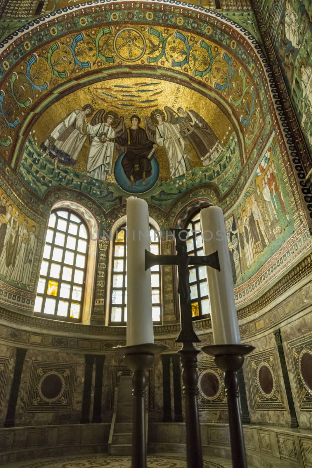 mosaic inside the famous Basilica di San Vitale, one of the most important examples of early Christian Byzantine art in western Europe, in Ravenna, region of Emilia-Romagna, Italy