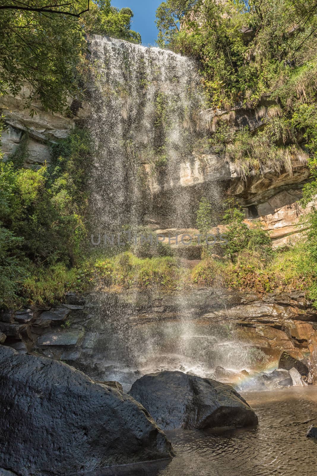 Nandis waterfall near Monks Cowl in the Kwazulu-Natal Drakensberg
