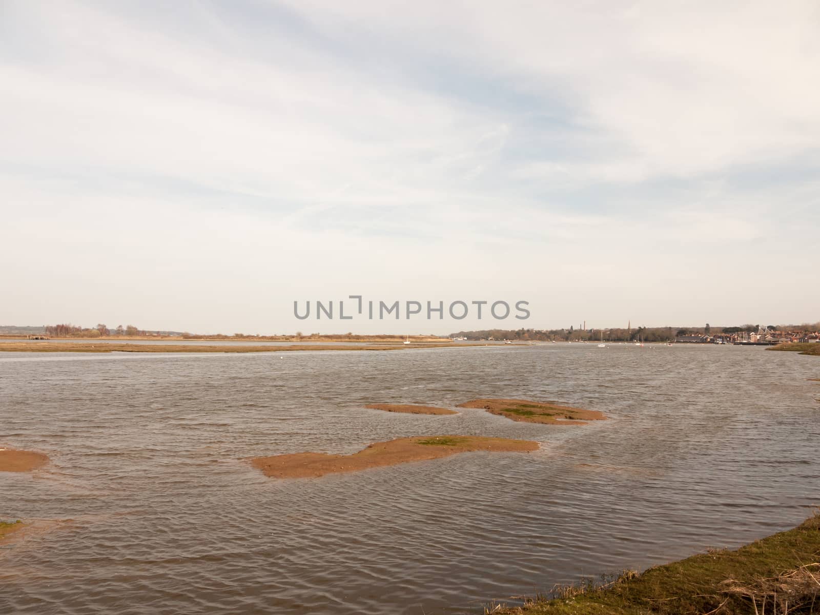 large bay of water manningtree sky blue spring day coast by callumrc