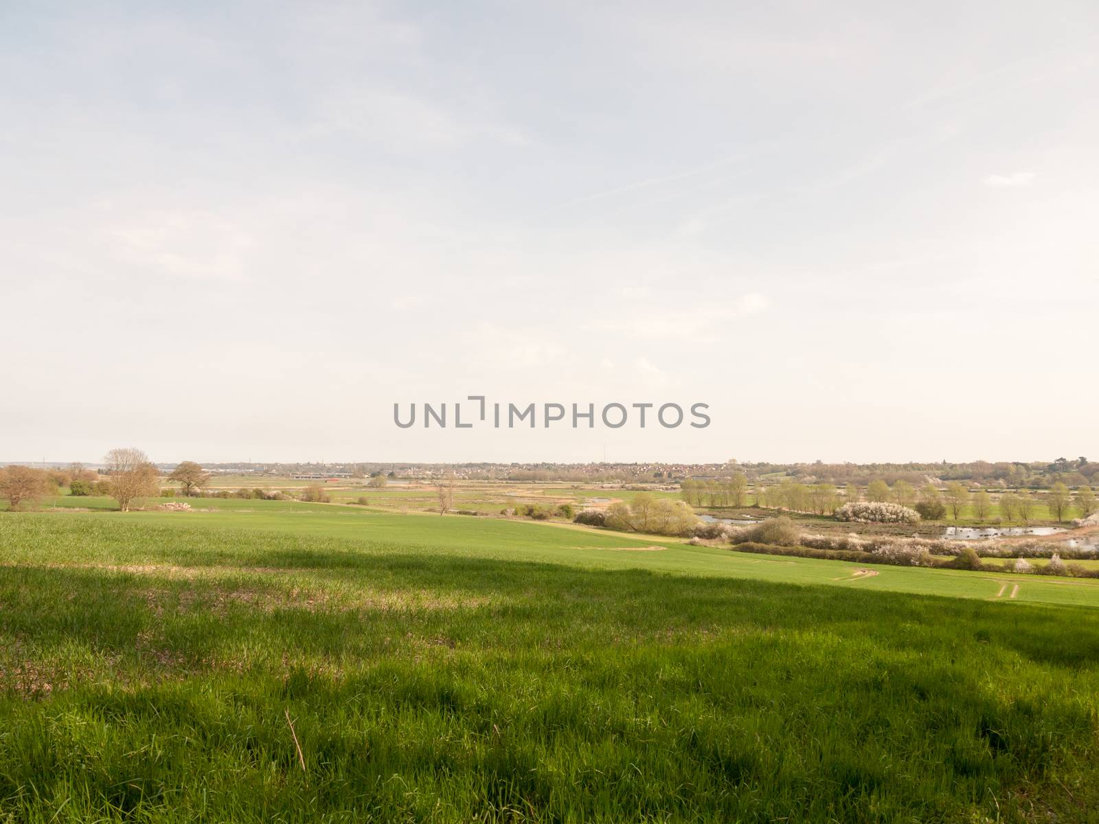 large open field farm country valley spring sky ground background nature Dedham Vale by callumrc