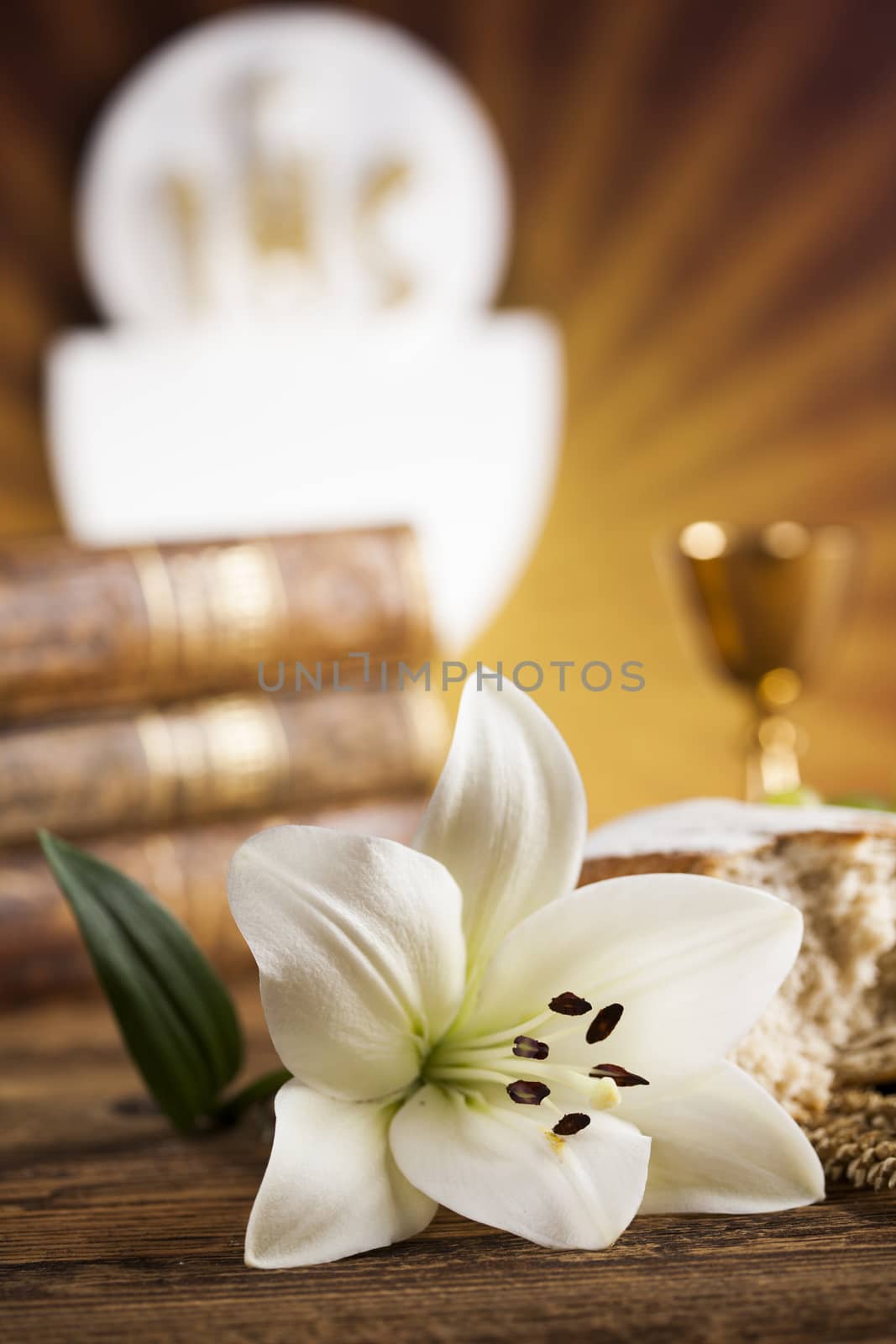 Holy Communion Bread, Wine for christianity religion by JanPietruszka