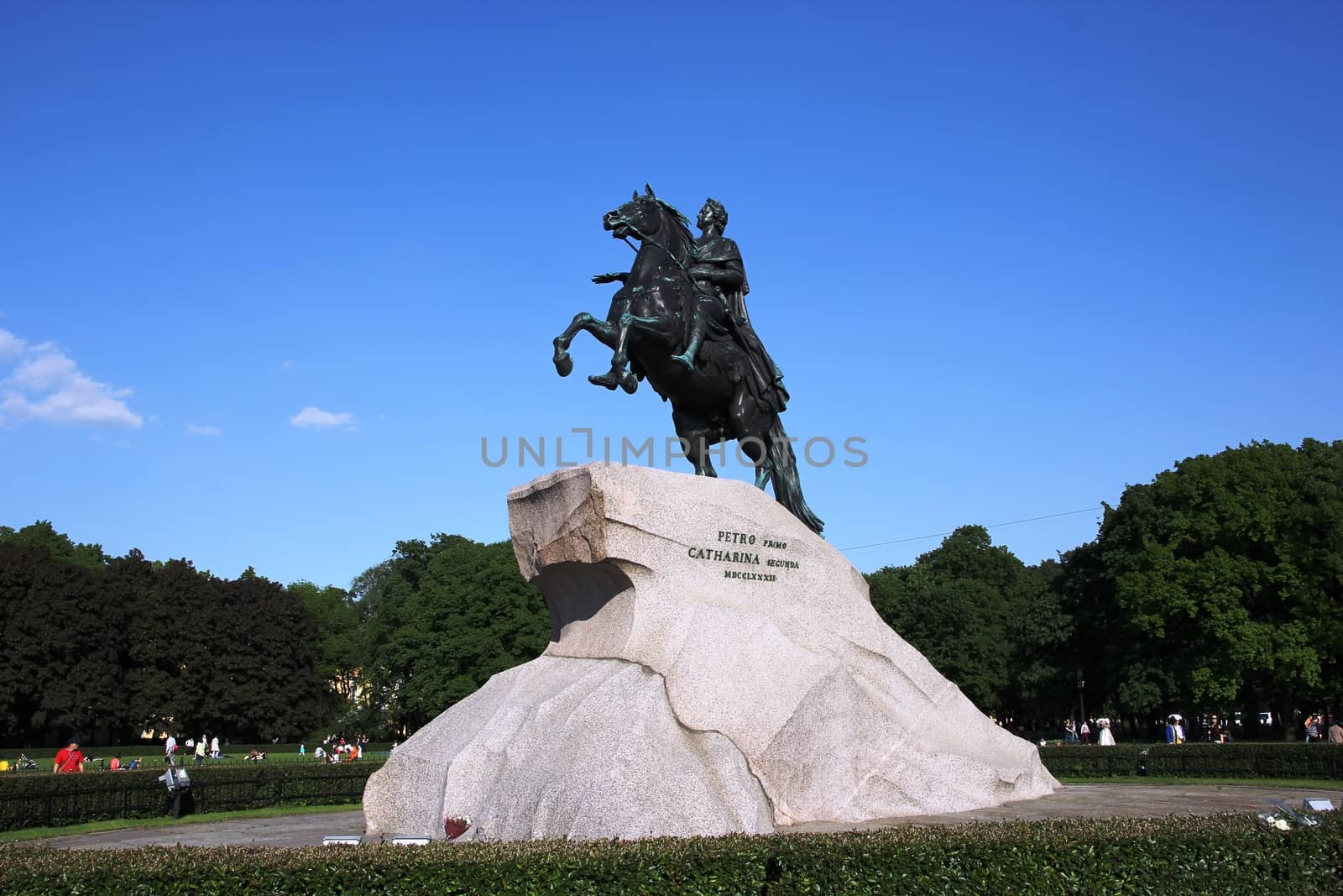 The Copper Horseman. A monument to Tsar Peter I. St. Petersburg, Neva