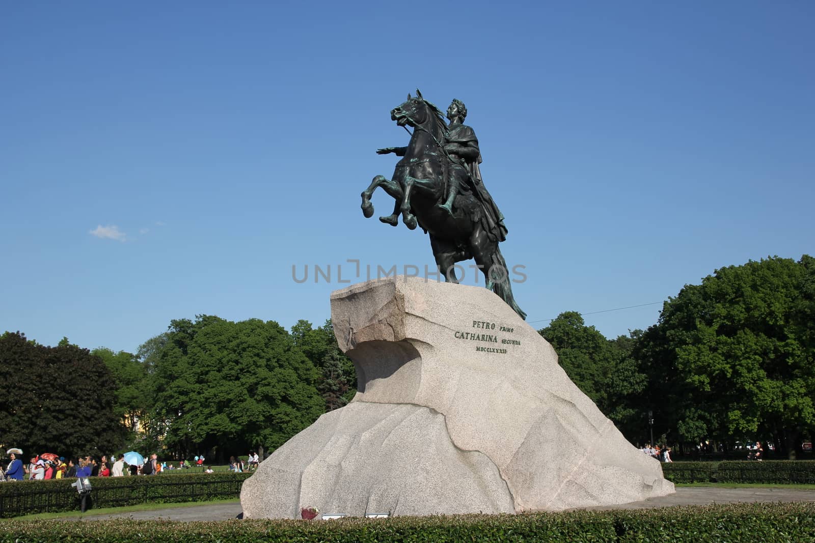 The Copper Horseman. A monument to Tsar Peter I. St. Petersburg, Neva