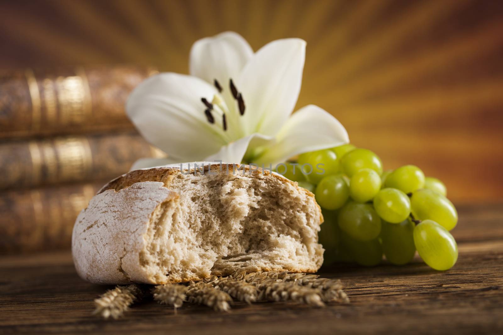 Holy Communion Bread, Wine for christianity religion