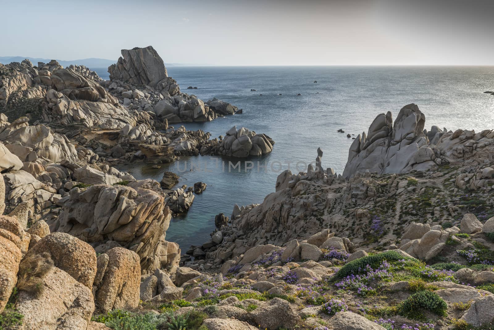 rocks and sea in palua on sardinia island by compuinfoto