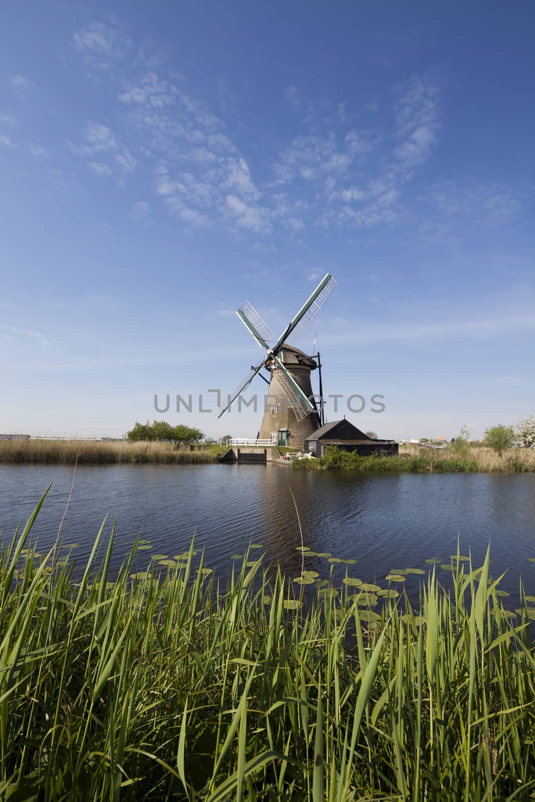 Traditional old windmills in Netherlands