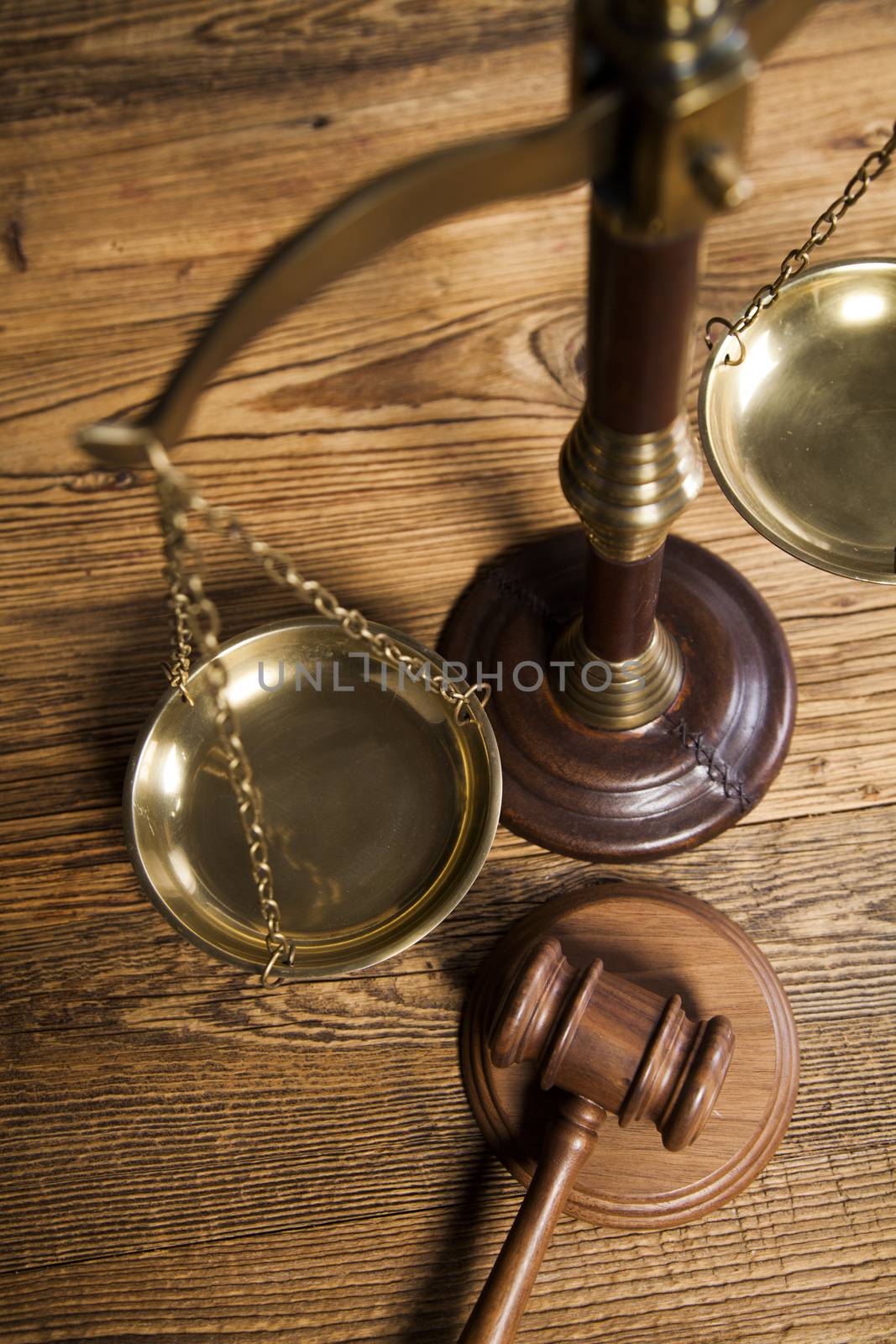 Judges wooden gavel and law Scales