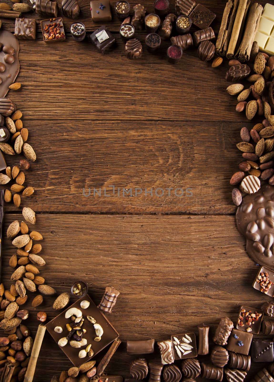 Cinnamon, Dark chocolate with milk and candy sweet by JanPietruszka