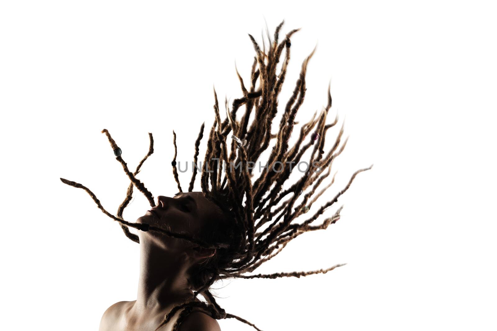 girl with dreadlocks in the air by kokimk