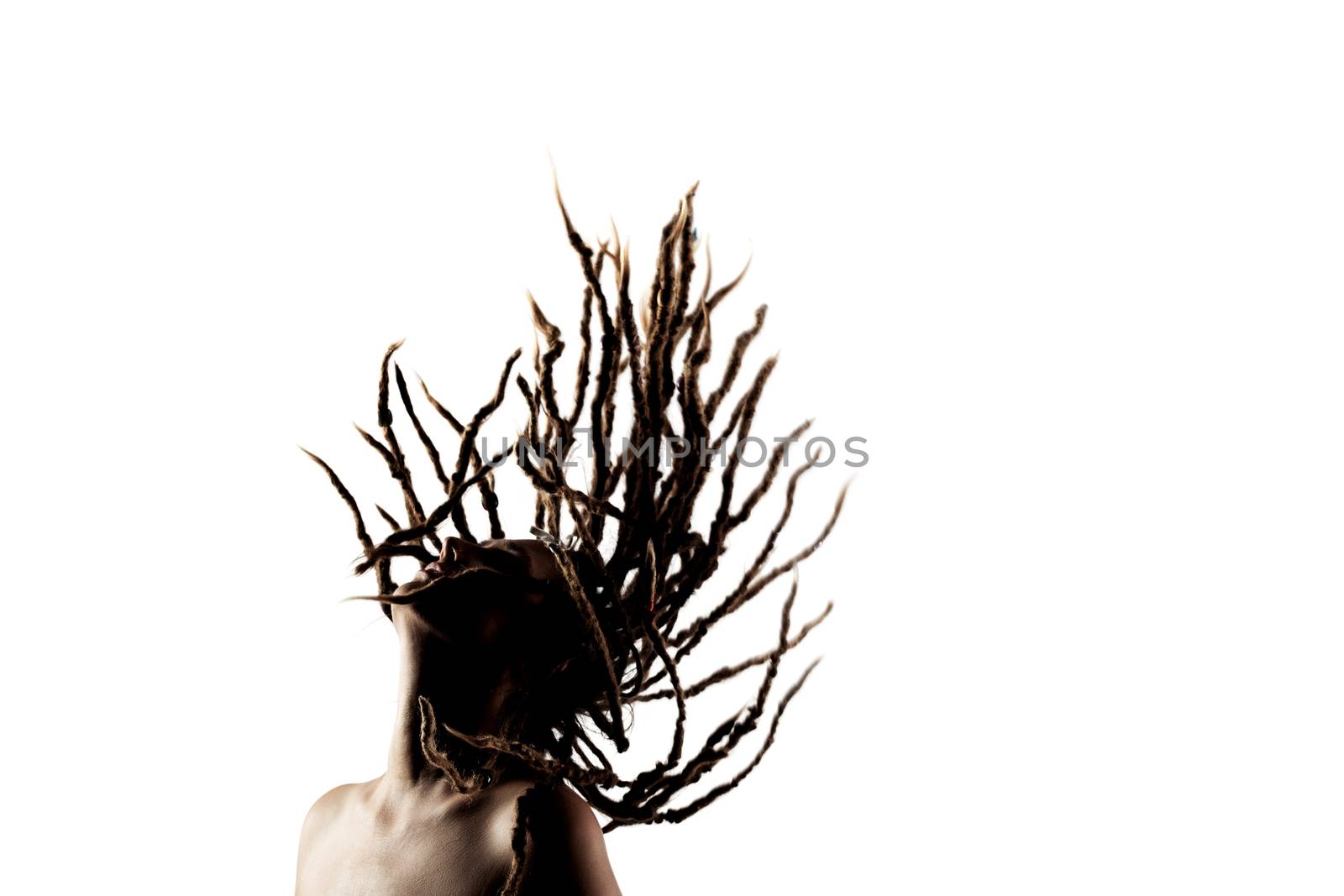 girl with dreadlocks in the air by kokimk