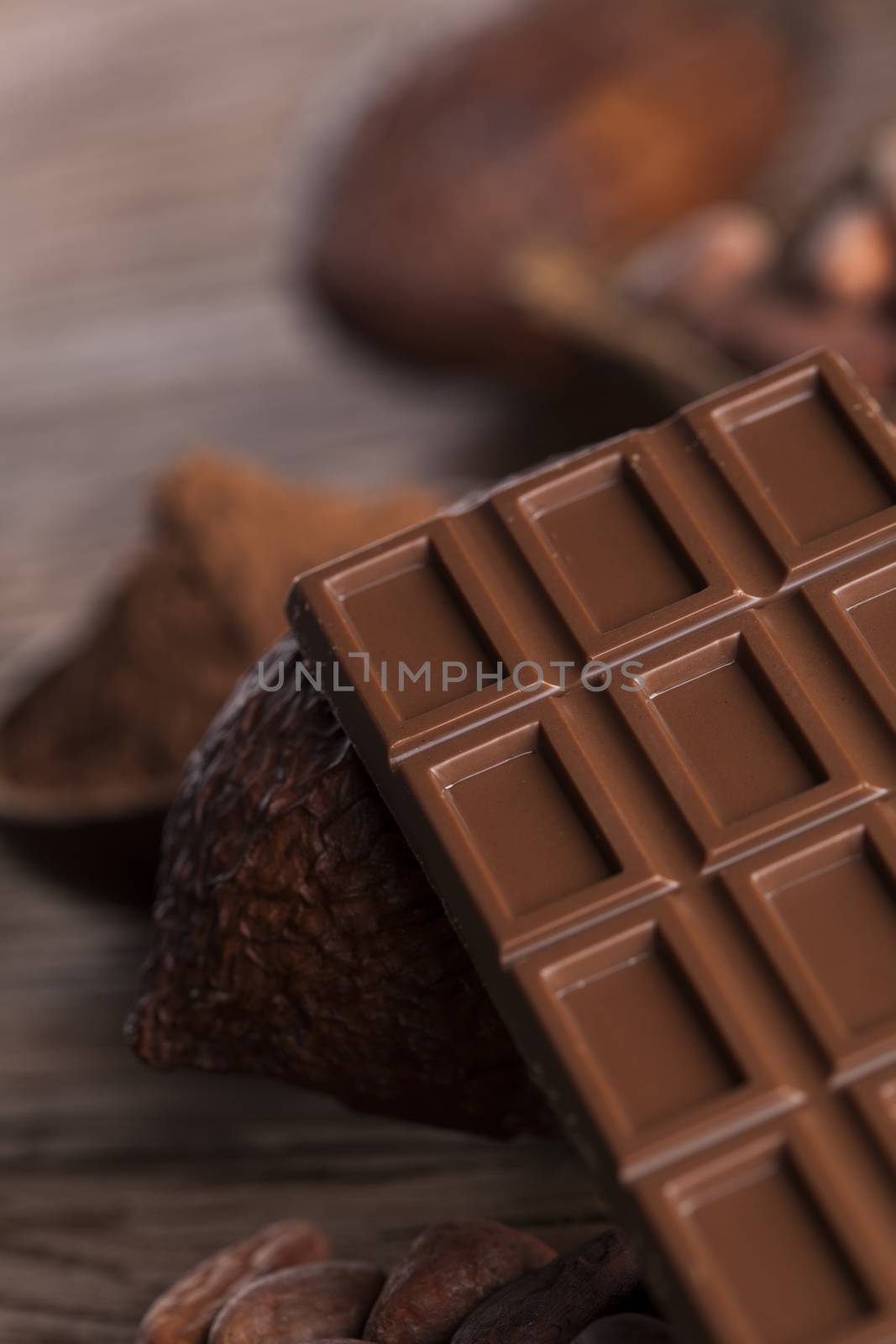 Chocolate sweet, cocoa and food dessert background by JanPietruszka