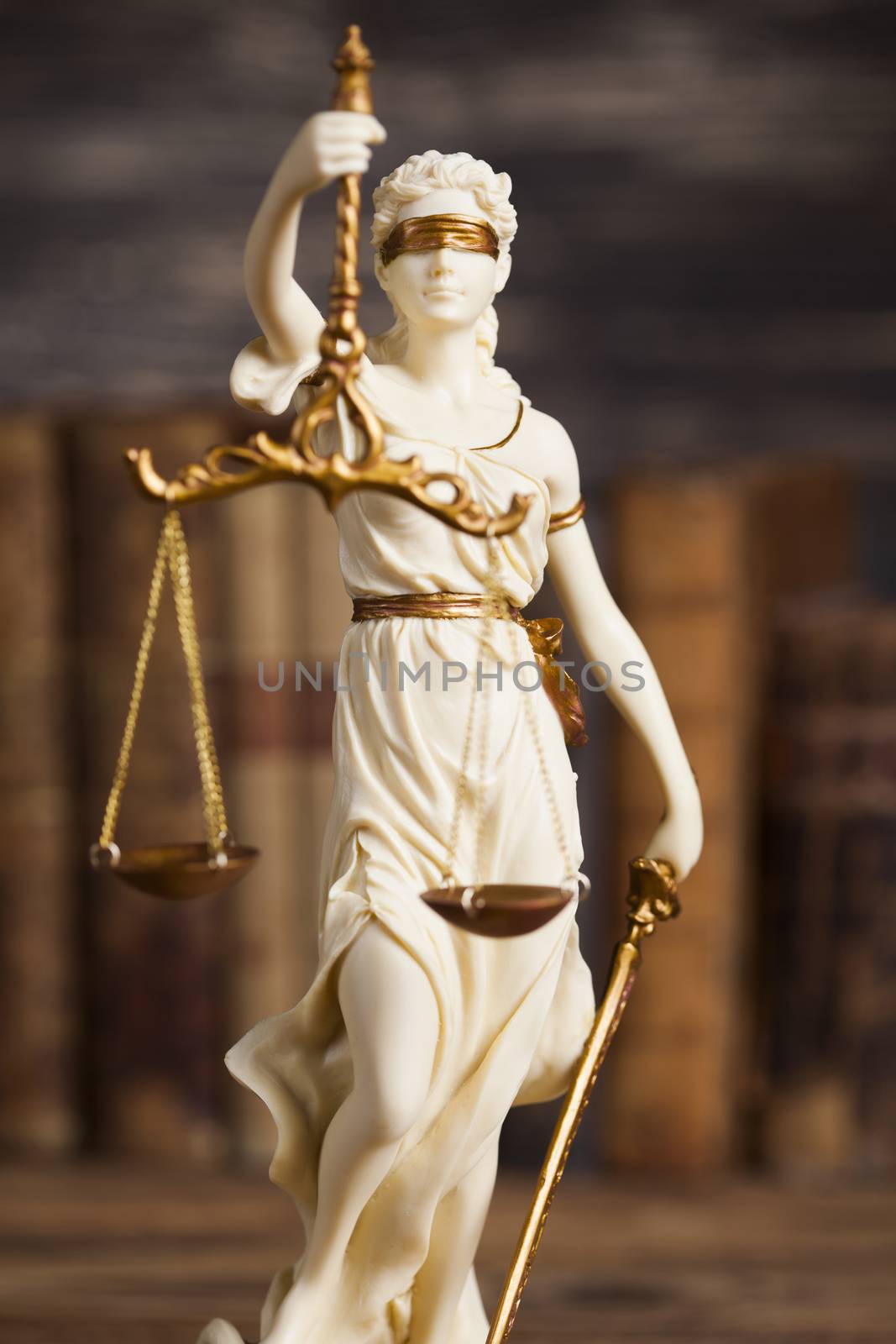 Statue of justice, burden of proof, law theme by JanPietruszka