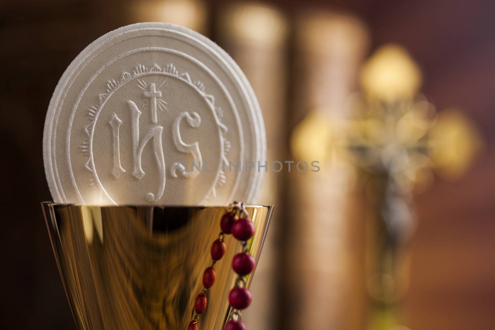 Eucharist, sacrament of communion background  by JanPietruszka