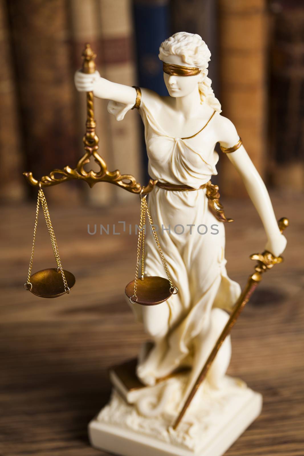Statue of justice, burden of proof, law theme by JanPietruszka