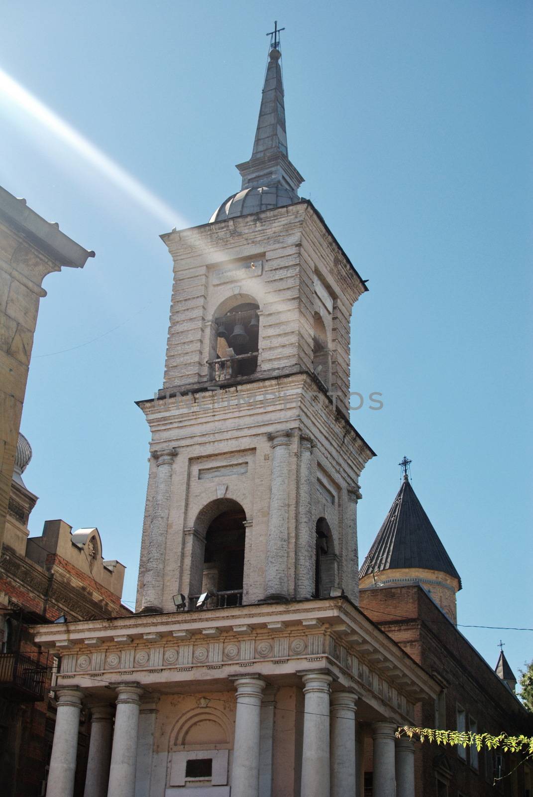 The Cathedral of Sioni or the Cathedral of the Assumption of the Virgin in the old city of Tbilisi, on the banks of the Kura River.