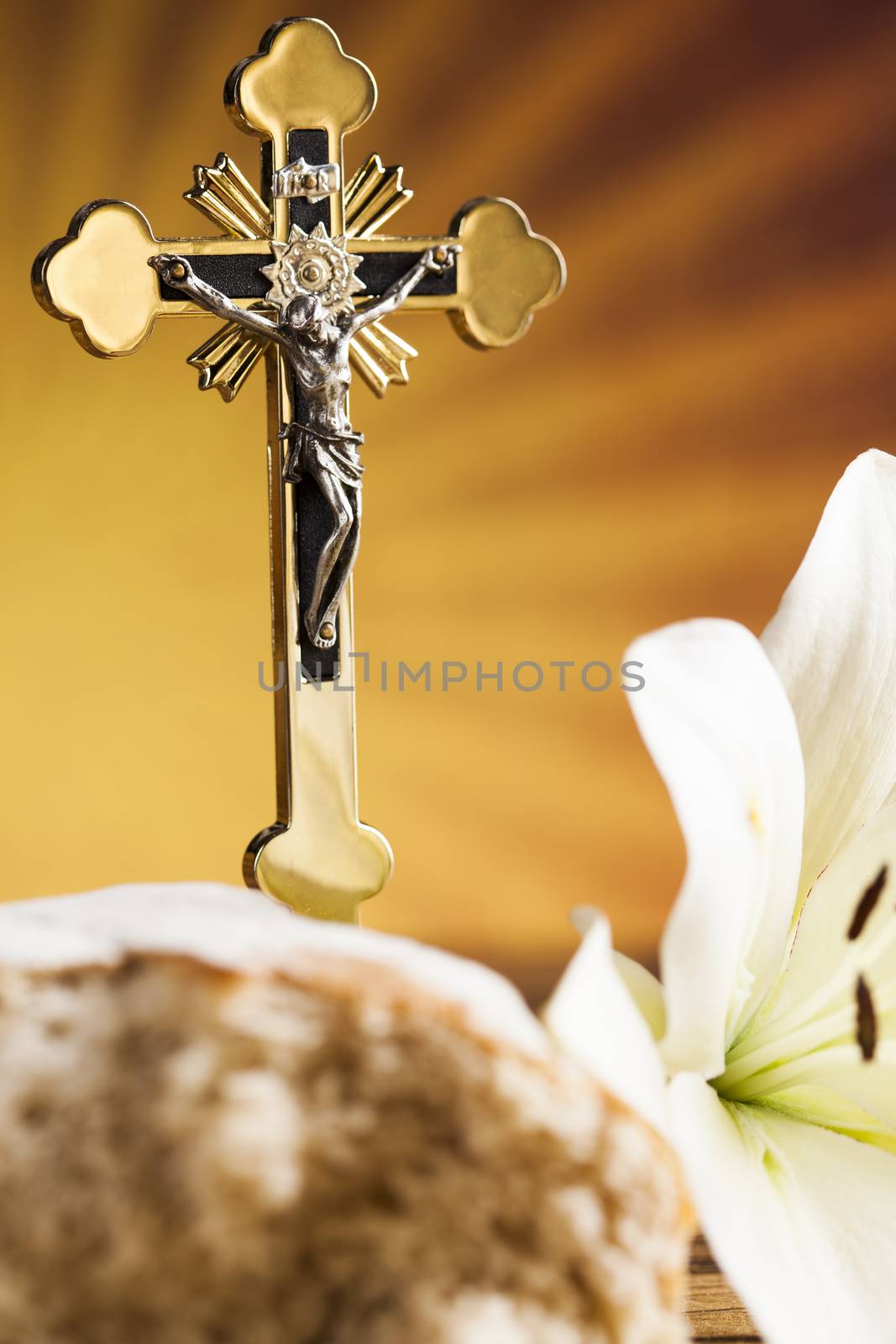 Holy Communion Bread, Wine for christianity religion by JanPietruszka