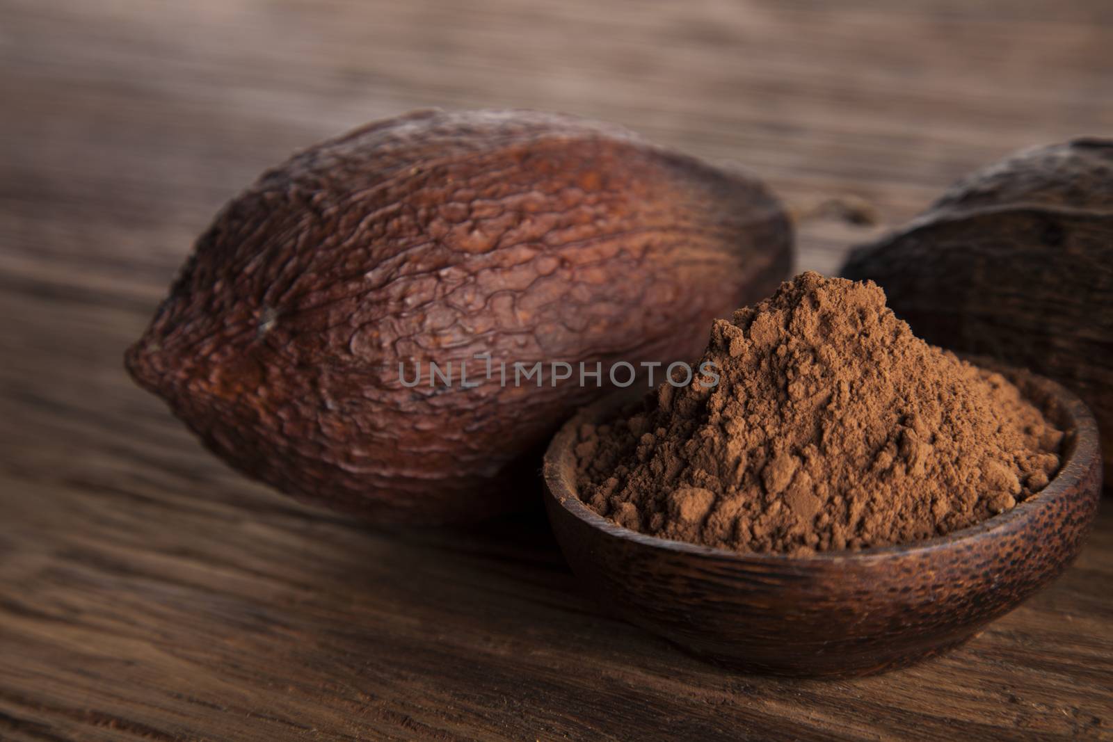 Aromatic cocoa, powder and food dessert background   by JanPietruszka