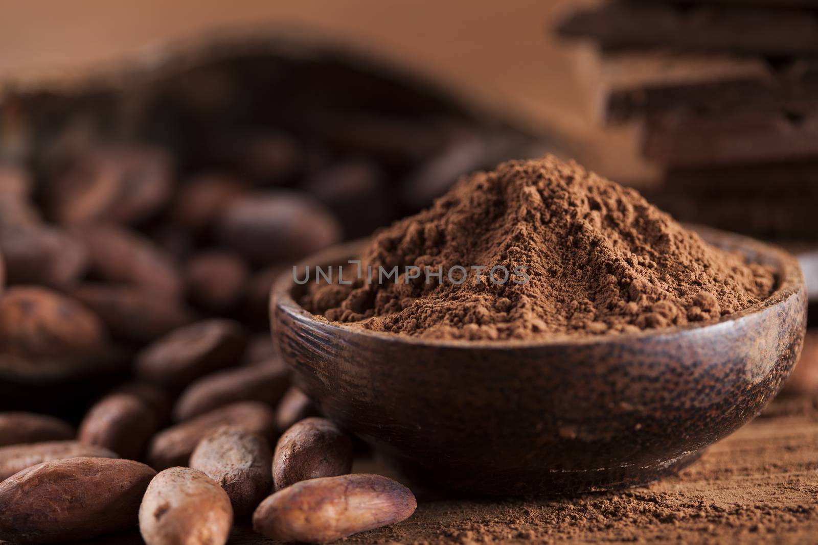 Bars Chocolate , candy sweet, dessert food on wooden background by JanPietruszka