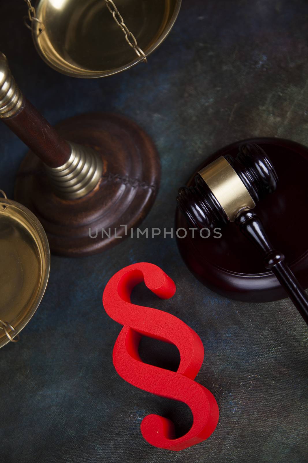 Judges wooden gavel and paragraph by JanPietruszka