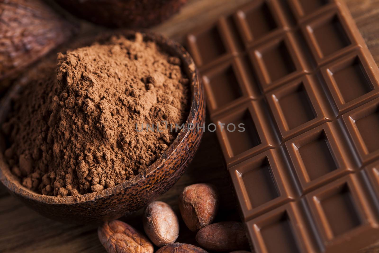 Chocolate sweet, cocoa and food dessert background by JanPietruszka