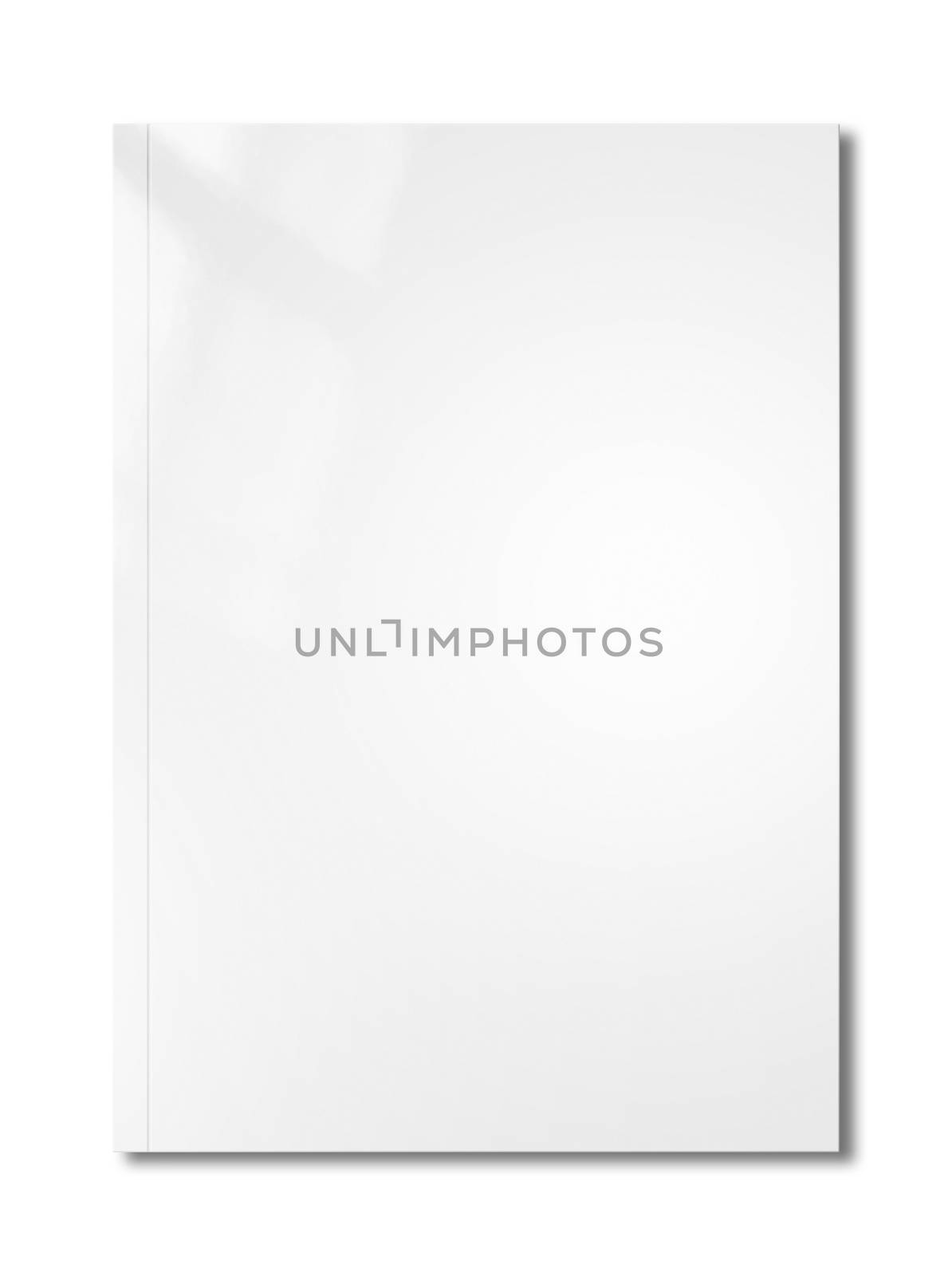 White booklet cover isolated on blank background, mockup template