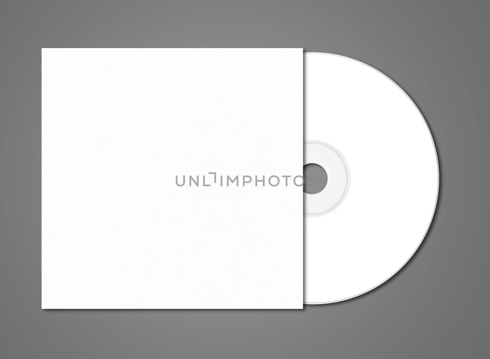 White CD - DVD and cover mockup template isolated on dark grey background