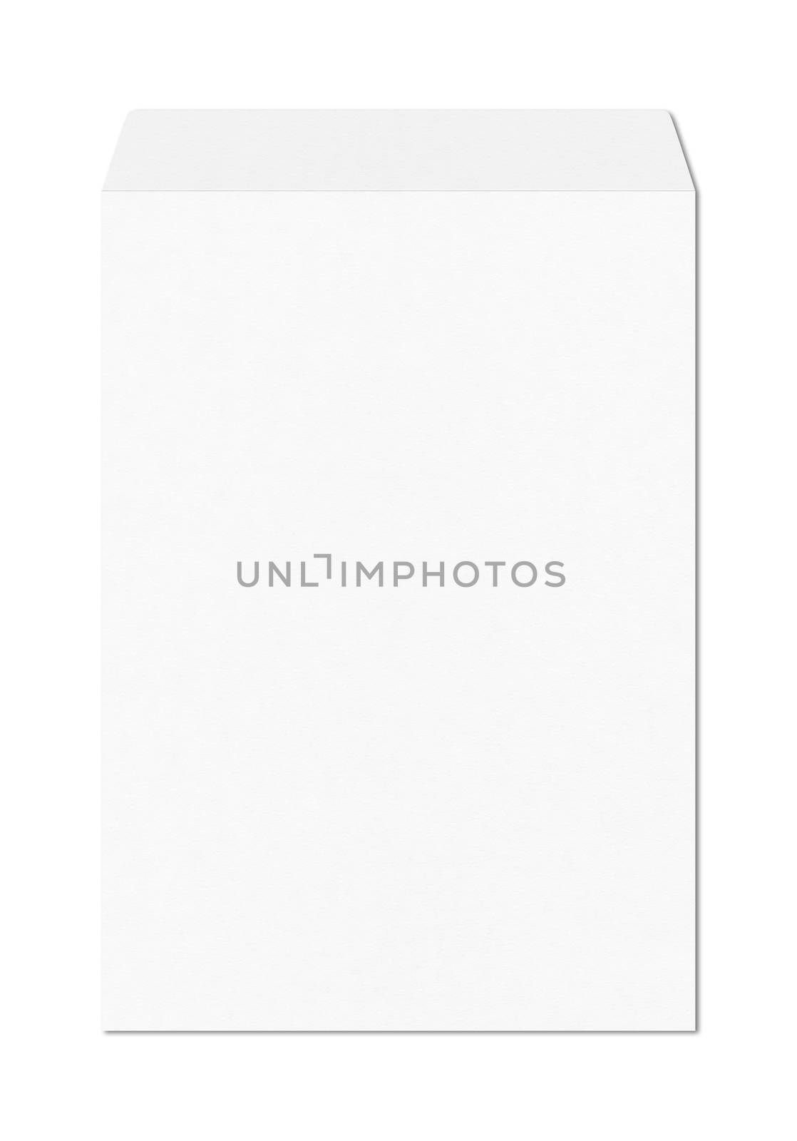 Large A4 enveloppe mockup template isolated on white background