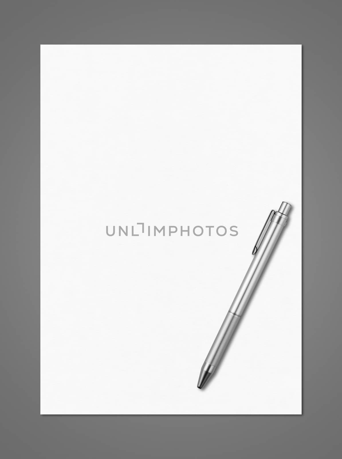 Blank White A4 paper sheet and pen mockup template by daboost