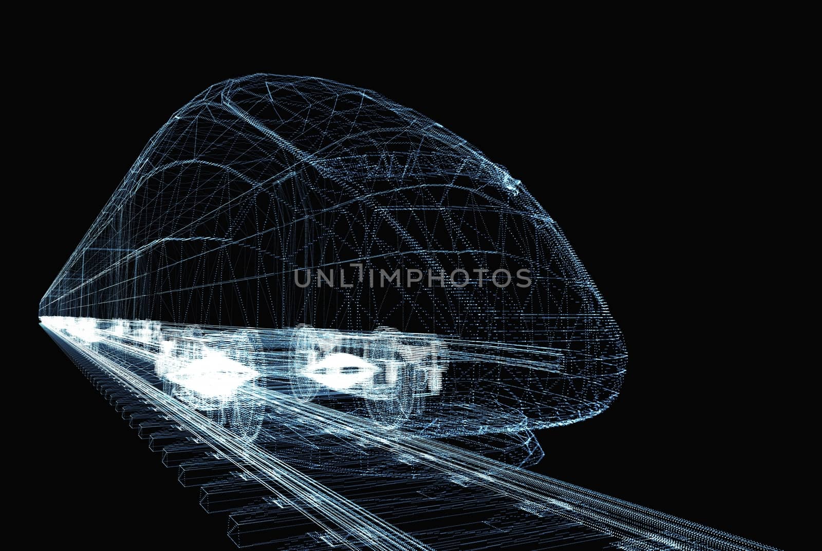 Abstract polygonal high-speed passenger train by cherezoff