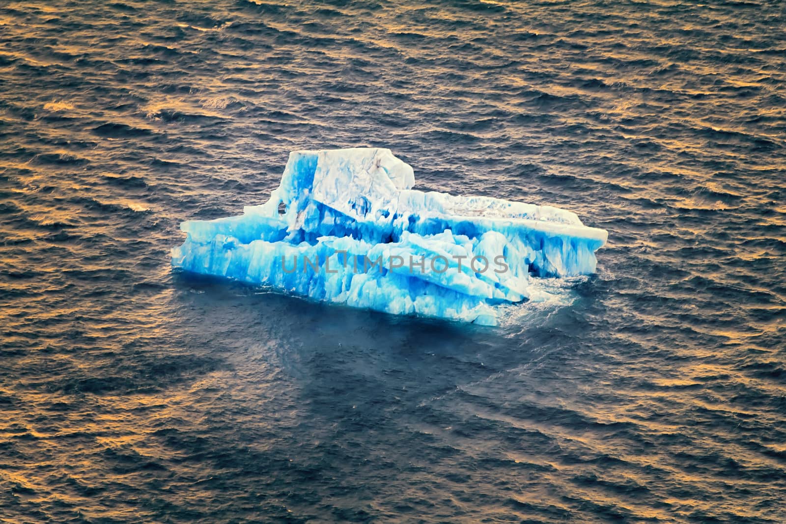 Arctic iceberg ice stock area Novaya Zemlya. array of ice floating in ocean
