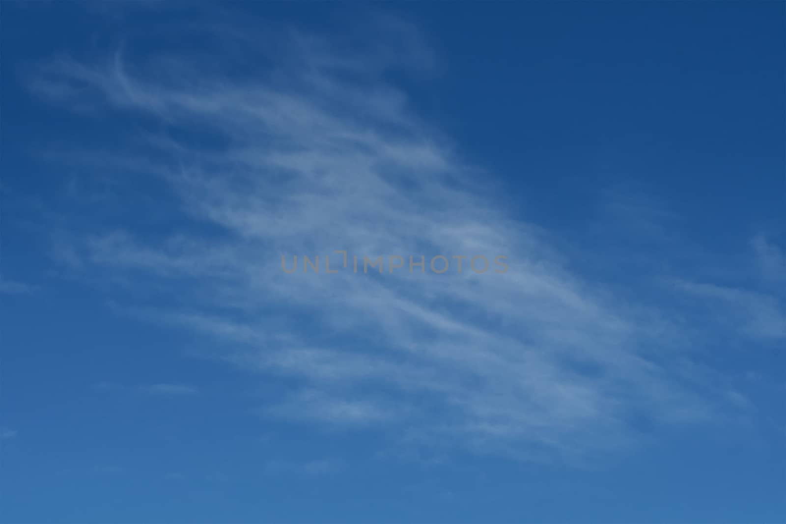 Clear blue sky with plain white cloud with space for text background. The vast blue sky and clouds
