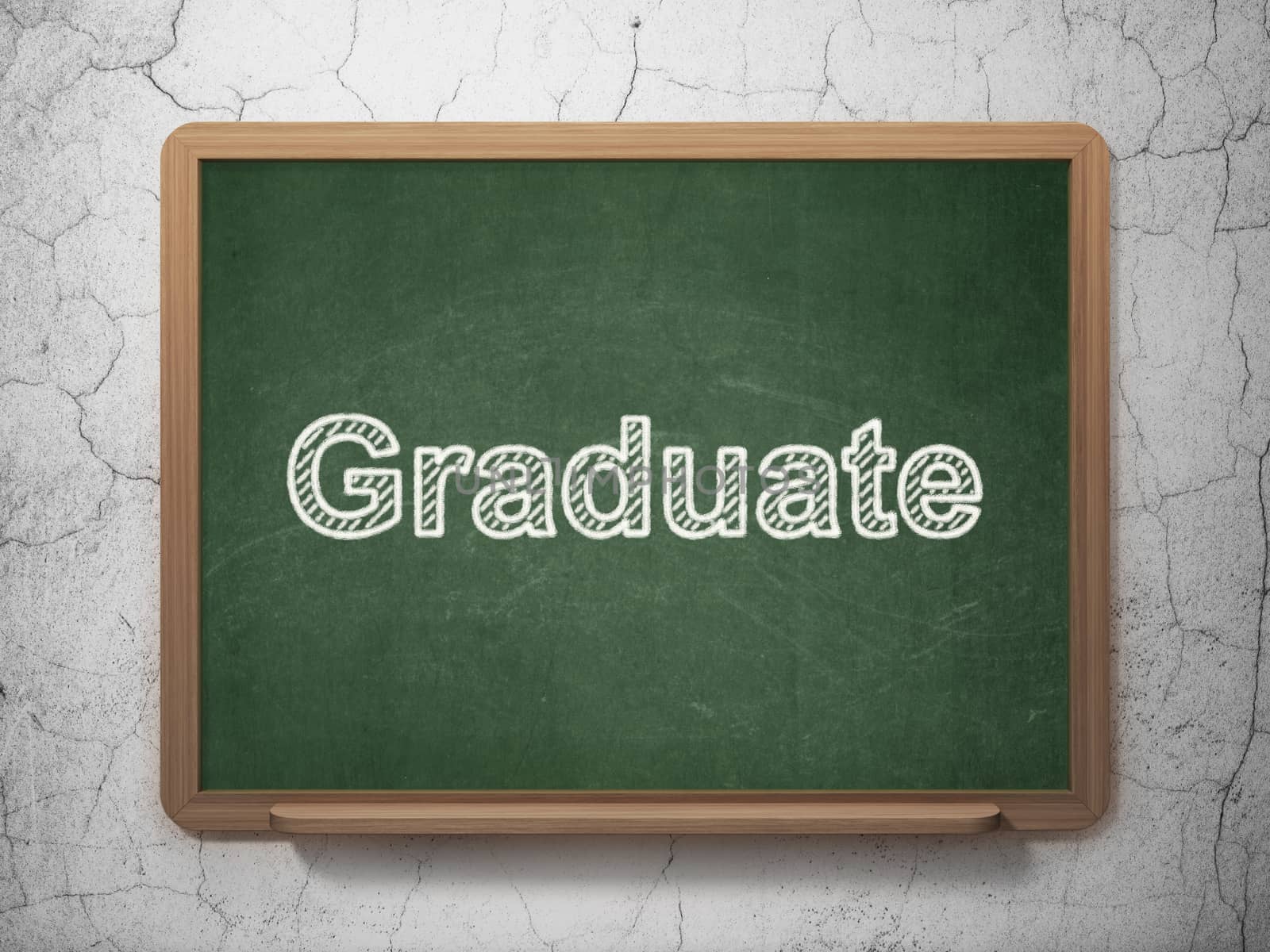 Education concept: Graduate on chalkboard background by maxkabakov