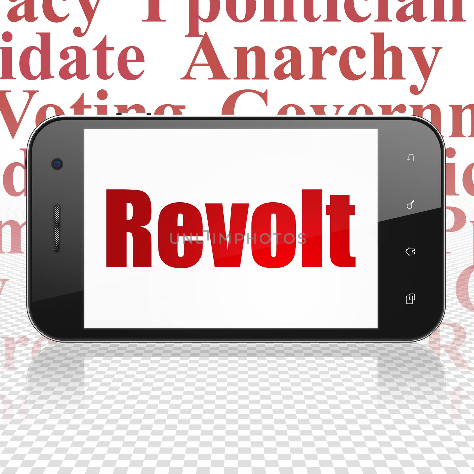 Politics concept: Smartphone with Revolt on display by maxkabakov