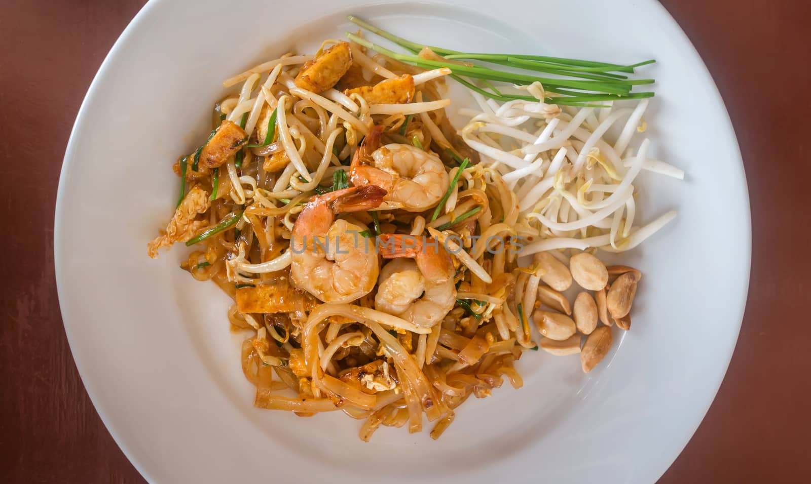 pad thai noodles - Birds Eye View  by rakratchada