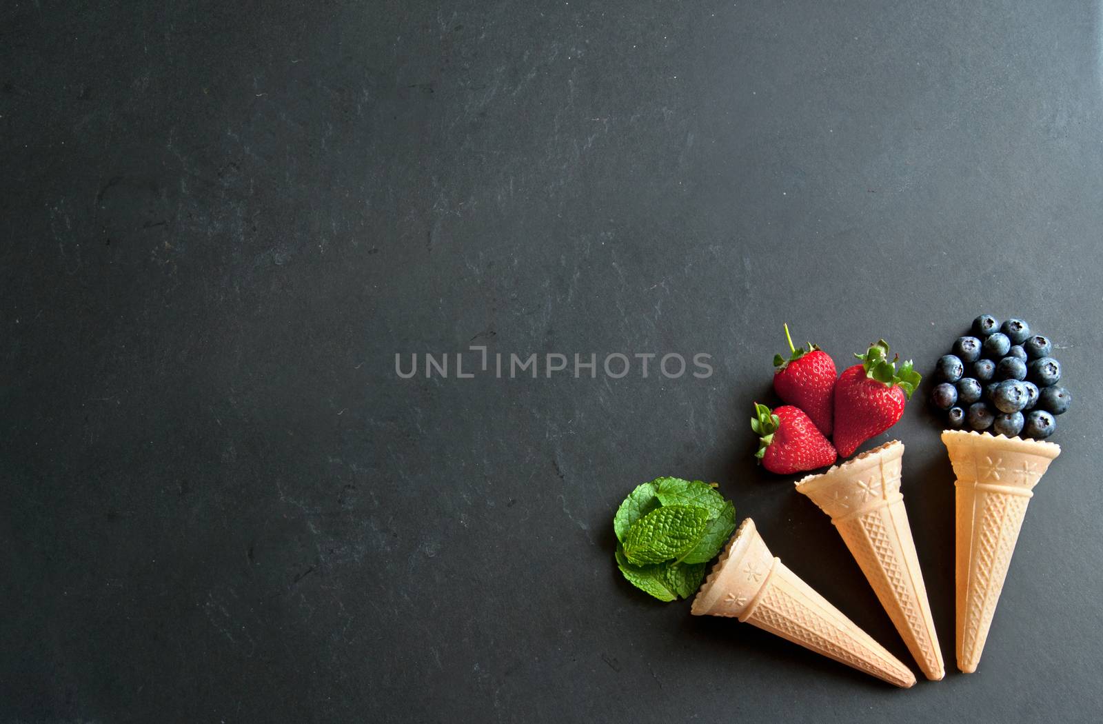 Three natural icecream cones by unikpix