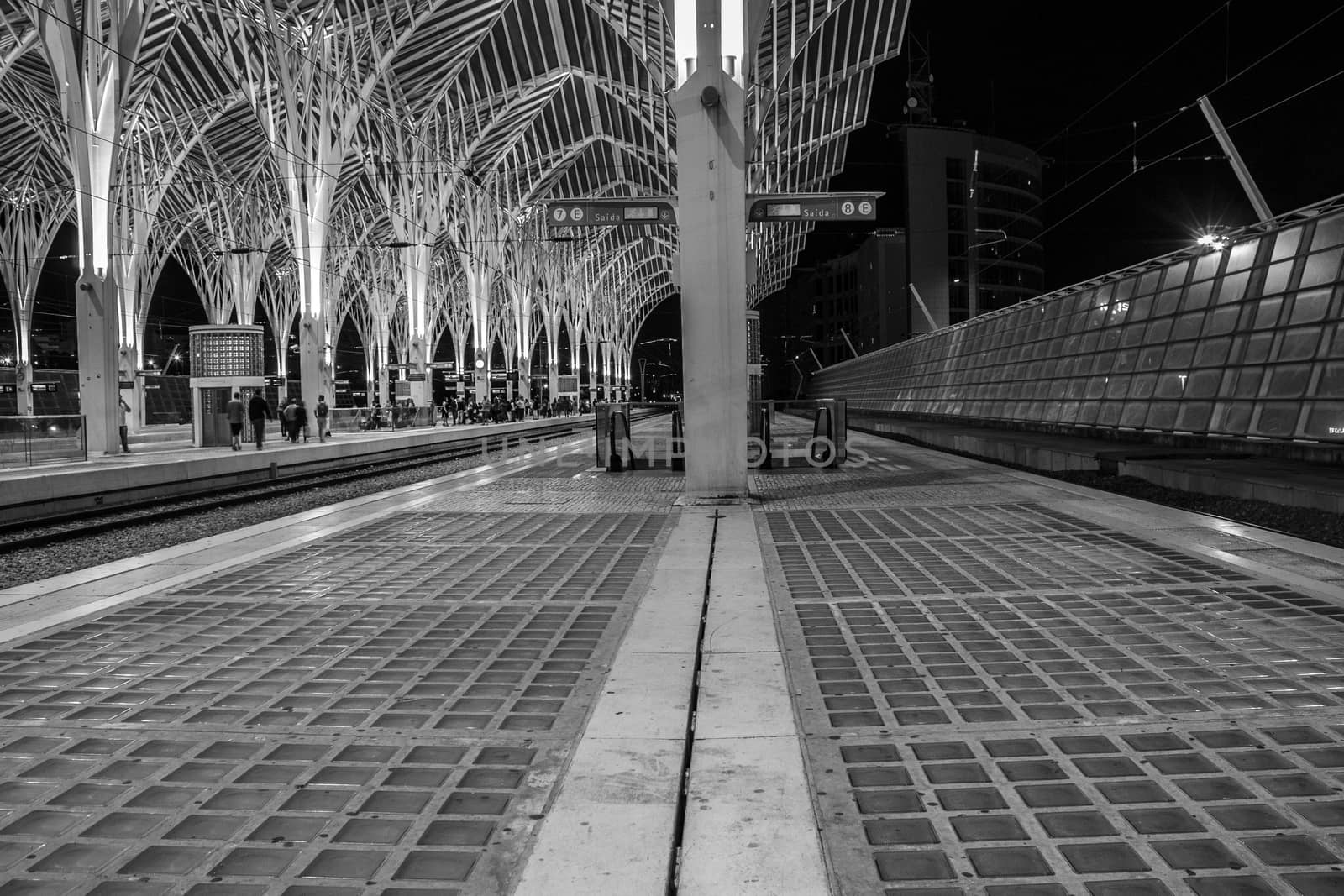 Modern steel-style lisbon train station